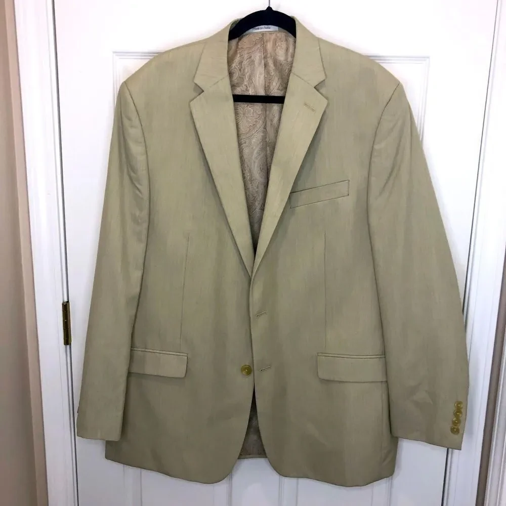 Chaps cream 2 button blazer suit jacket, size 46L - Picture 1 of 8